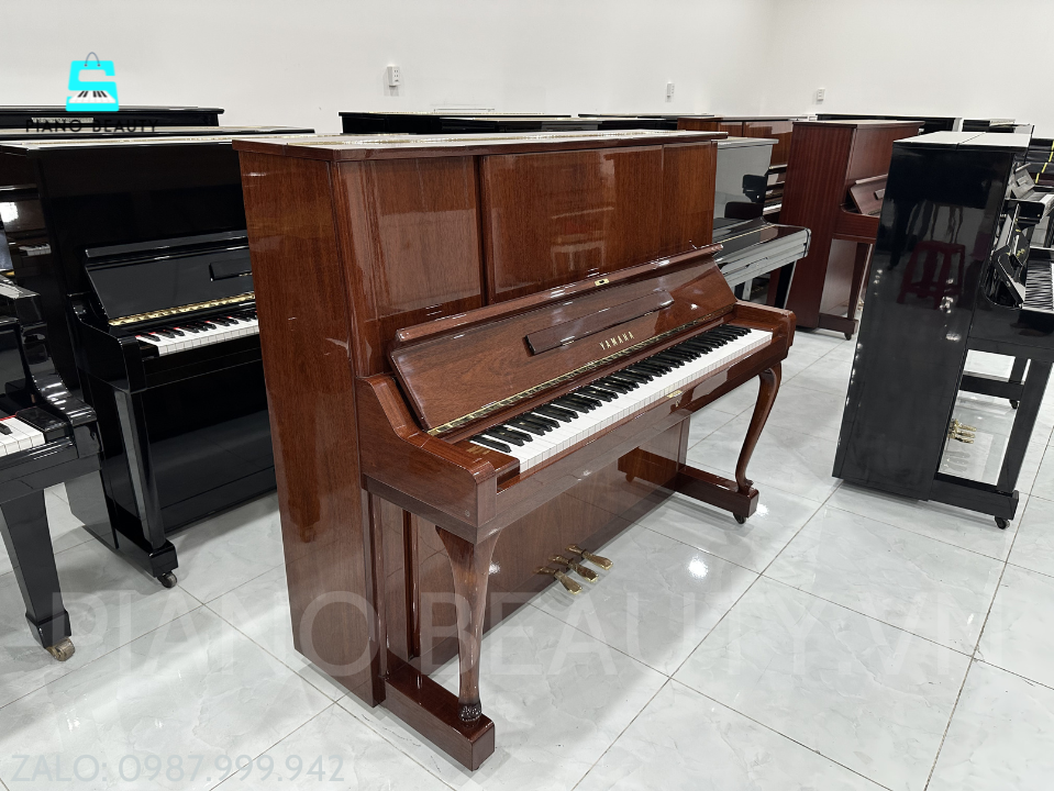 Đàn Piano Cơ Yamaha W106 Nhập Khẩu Nhật Bản | Thiết Kế Chân Cong Châu Âu, Âm Thanh Mạnh Mẽ Sang Trọng Yamaha — ảnh 6