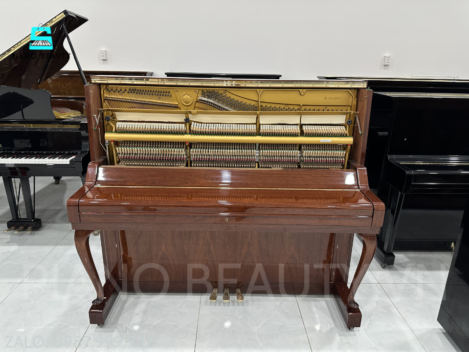 Đàn Piano Cơ Yamaha W106 Nhập Khẩu Nhật Bản | Thiết Kế Chân Cong Châu Âu, Âm Thanh Mạnh Mẽ Sang Trọng Yamaha — ảnh 8